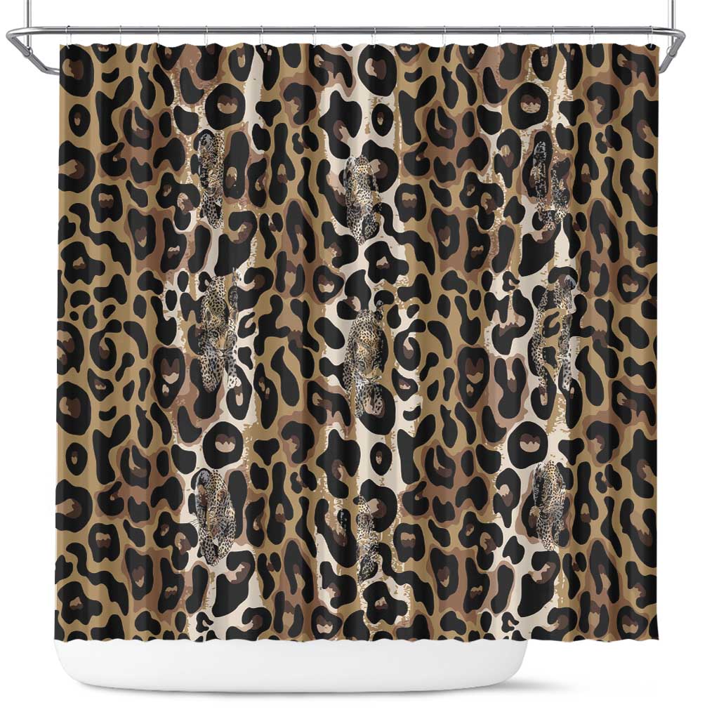 African Leopard Skin Pattern Shower Curtain LT15