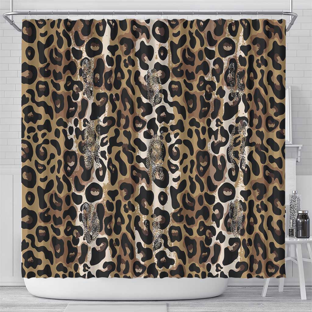 African Leopard Skin Pattern Shower Curtain LT15