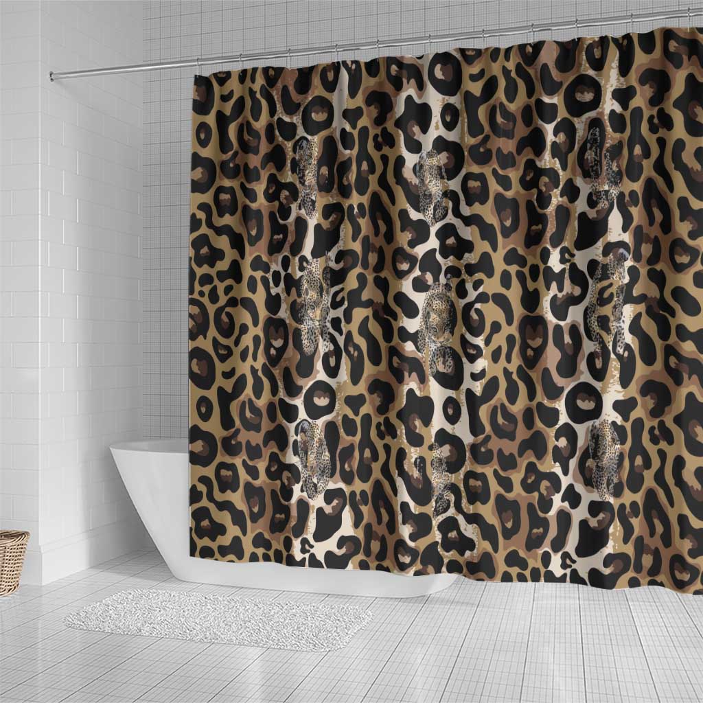 African Leopard Skin Pattern Shower Curtain LT15