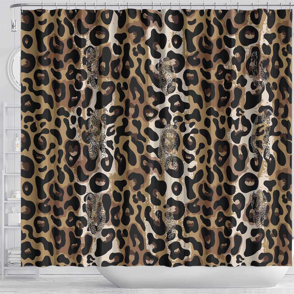 African Leopard Skin Pattern Shower Curtain LT15