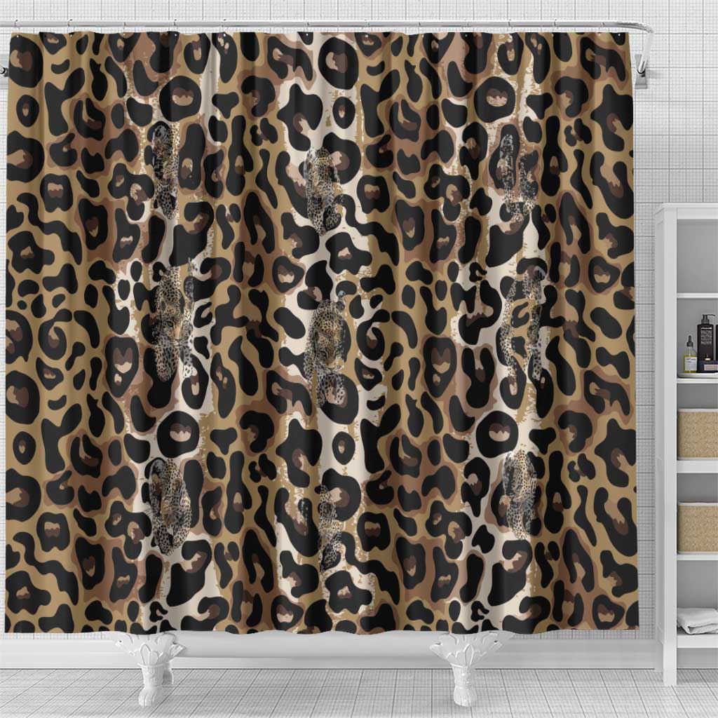 African Leopard Skin Pattern Shower Curtain LT15
