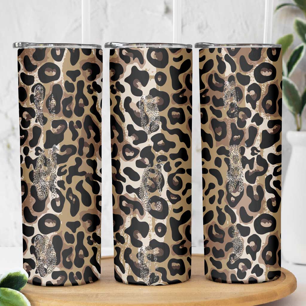 African Leopard Skin Pattern Skinny Tumbler LT15