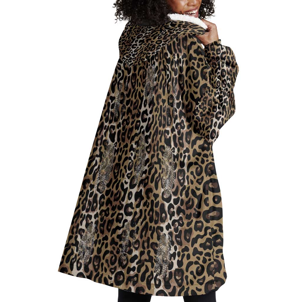 African Leopard Skin Pattern Wearable Blanket Hoodie LT15