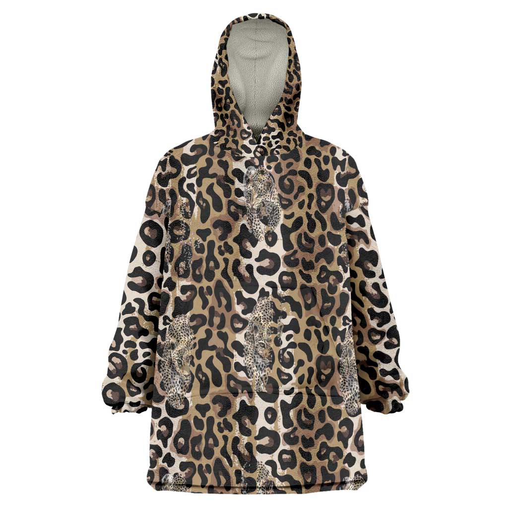 African Leopard Skin Pattern Wearable Blanket Hoodie LT15