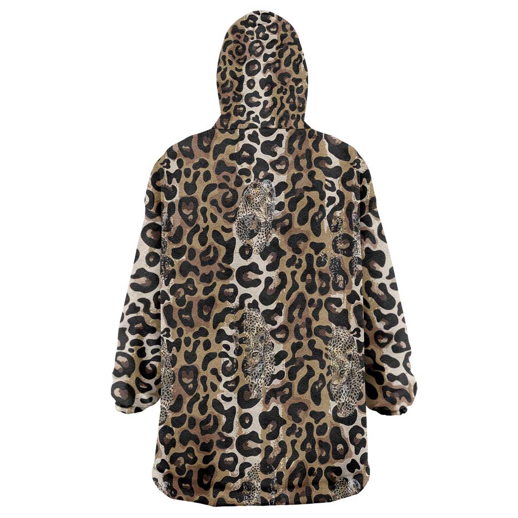 African Leopard Skin Pattern Wearable Blanket Hoodie LT15