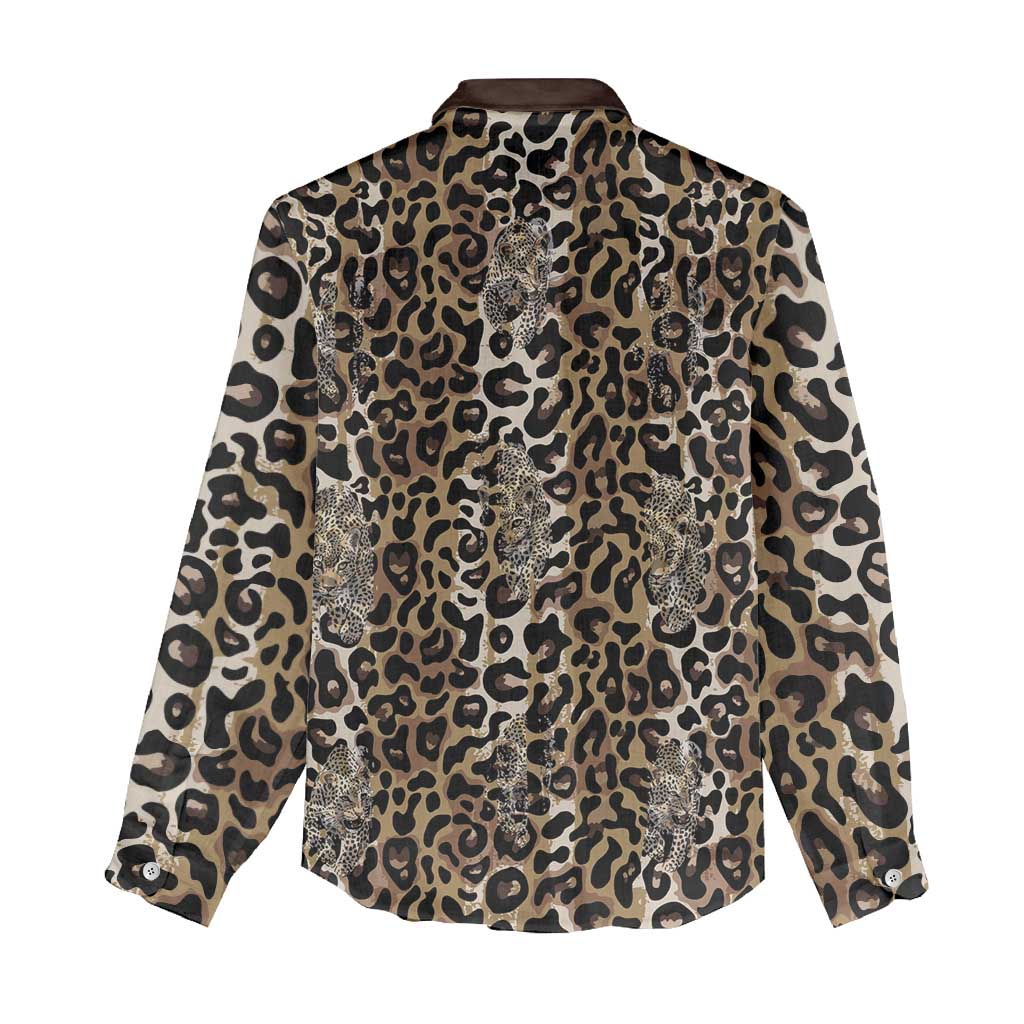 African Leopard Skin Pattern Women Casual Shirt LT15