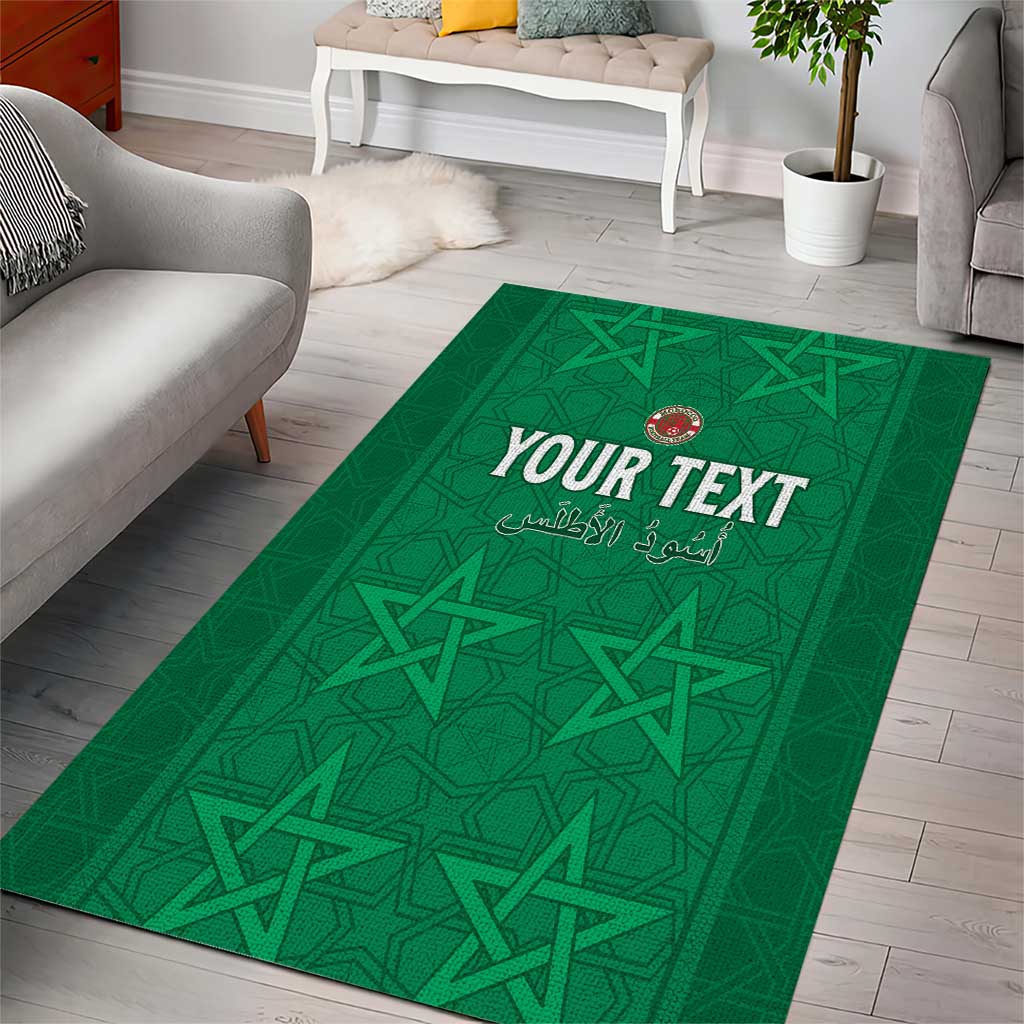 Custom Morocco Football Area Rug Dima Maghrib LT15