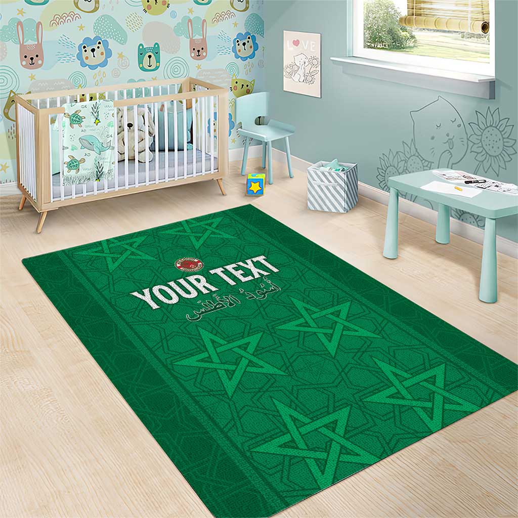 Custom Morocco Football Area Rug Dima Maghrib LT15