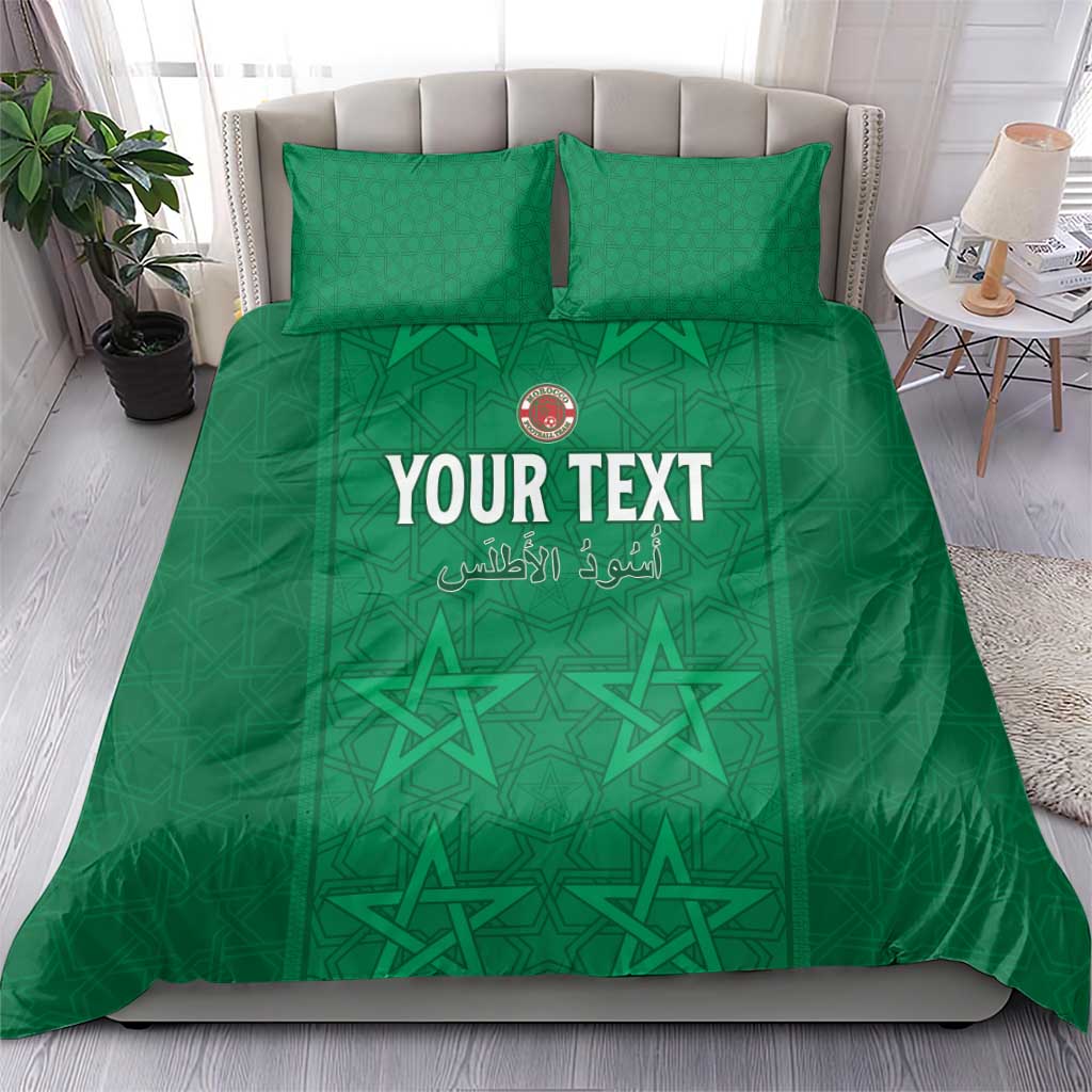 Custom Morocco Football Bedding Set Dima Maghrib LT15
