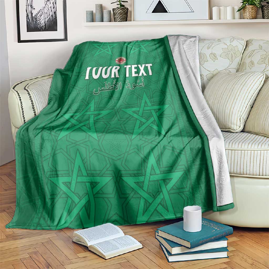 Custom Morocco Football Blanket Dima Maghrib LT15