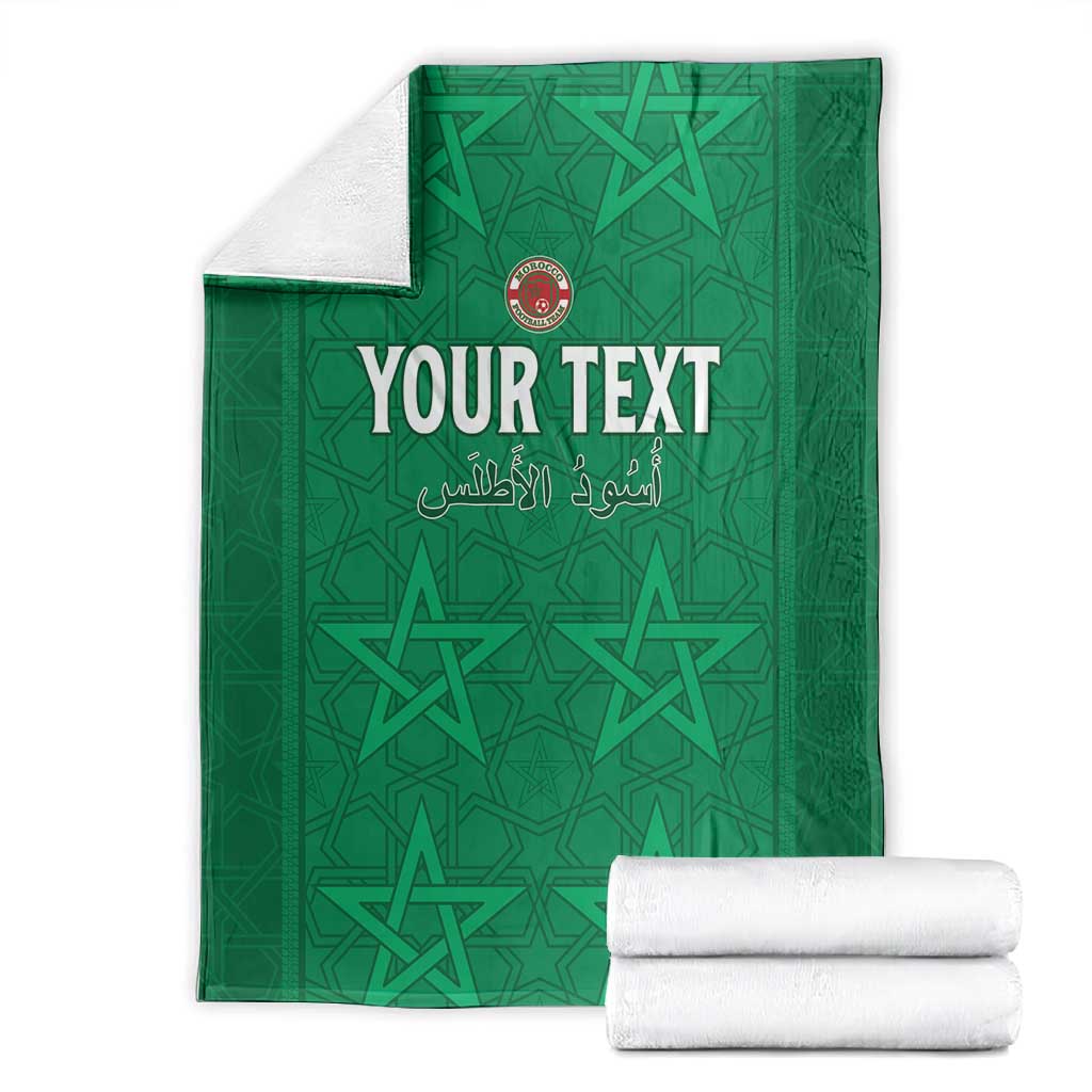 Custom Morocco Football Blanket Dima Maghrib LT15