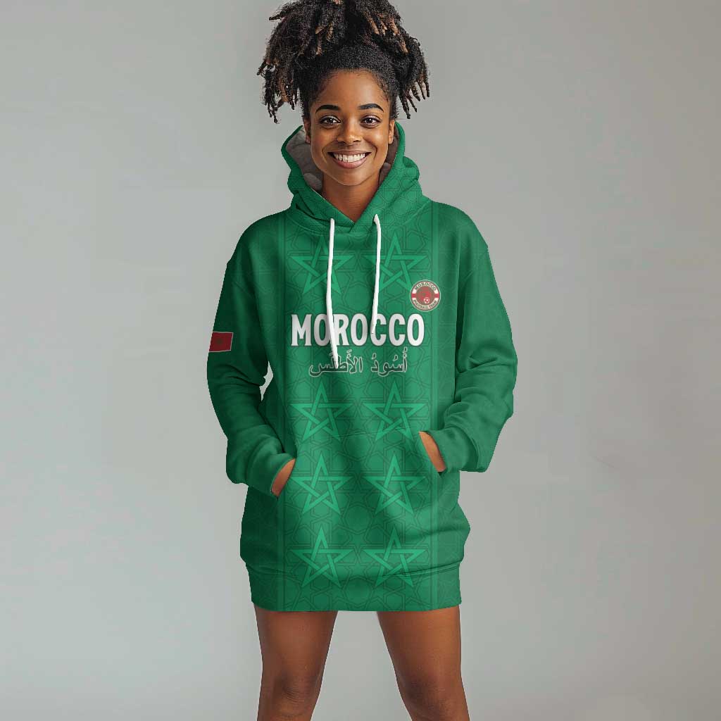 Custom Morocco Football Hoodie Dress Dima Maghrib LT15