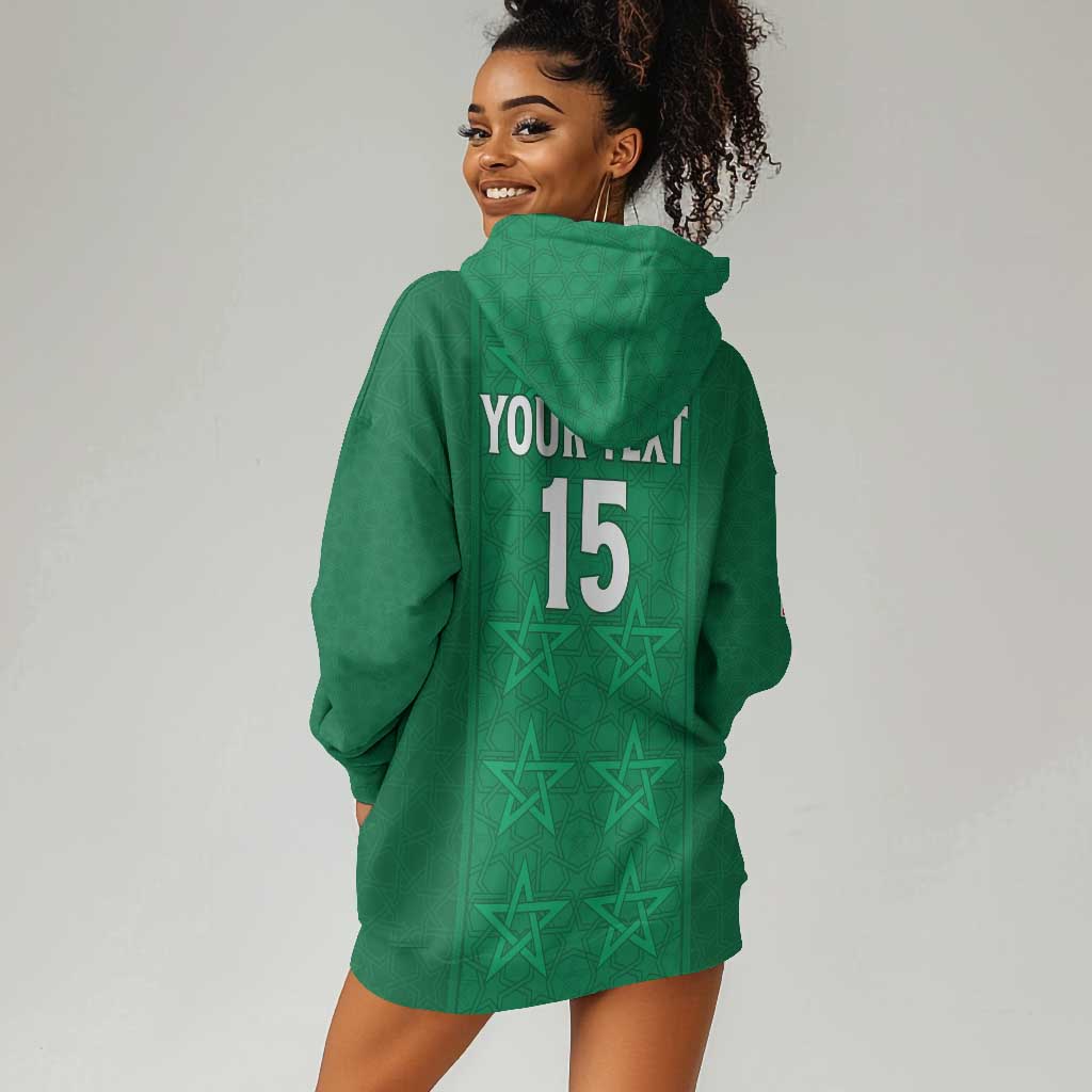 Custom Morocco Football Hoodie Dress Dima Maghrib LT15
