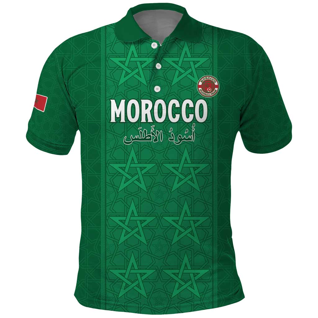 Custom Morocco Football Polo Shirt Sir Sir Sir LT15