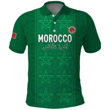 Custom Morocco Football Polo Shirt Sir Sir Sir LT15