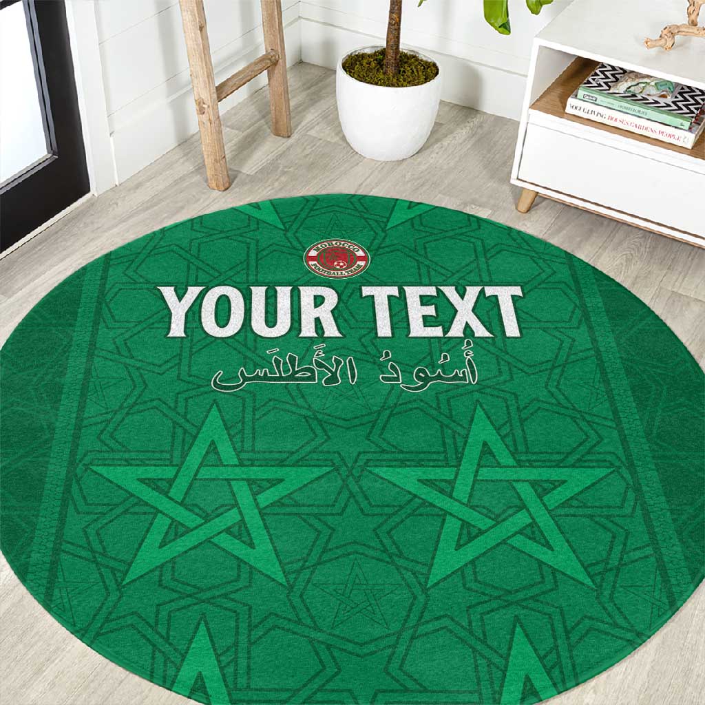Custom Morocco Football Round Carpet Dima Maghrib LT15