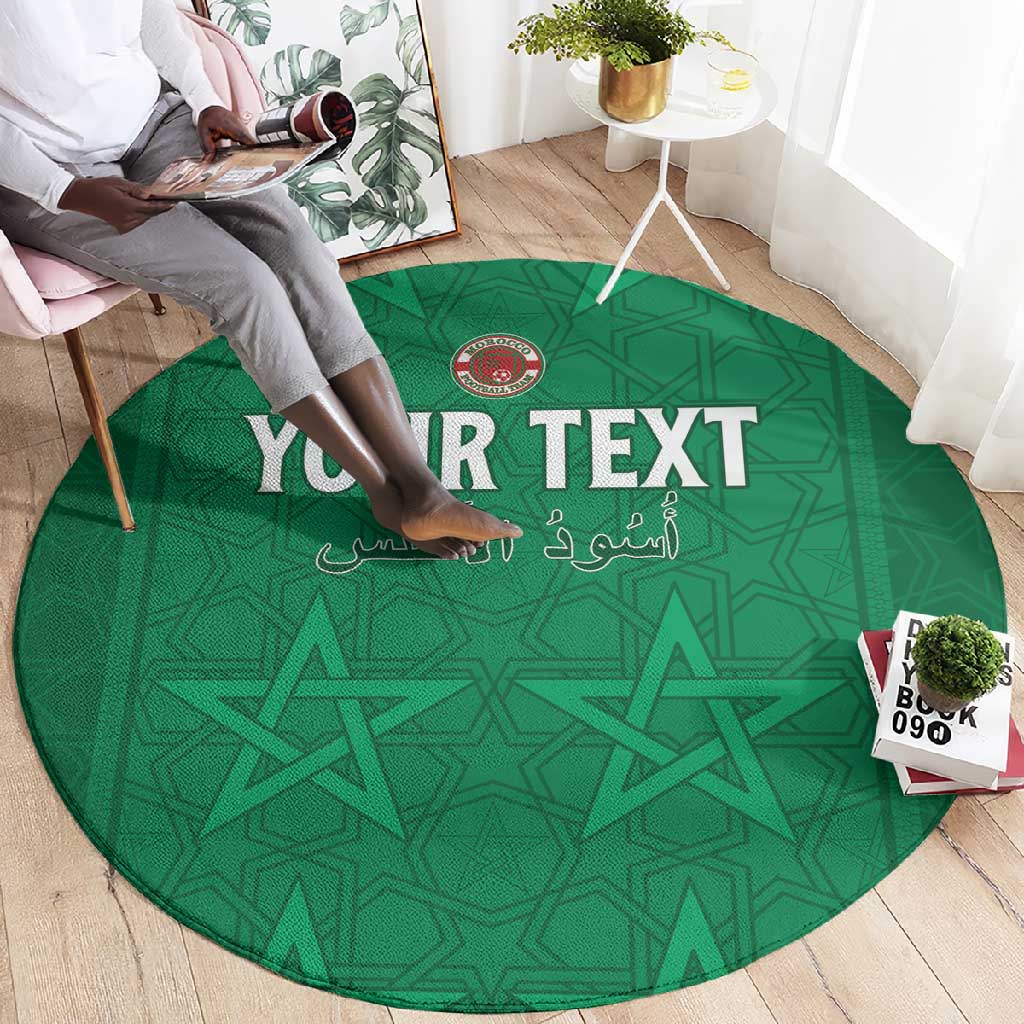 Custom Morocco Football Round Carpet Dima Maghrib LT15