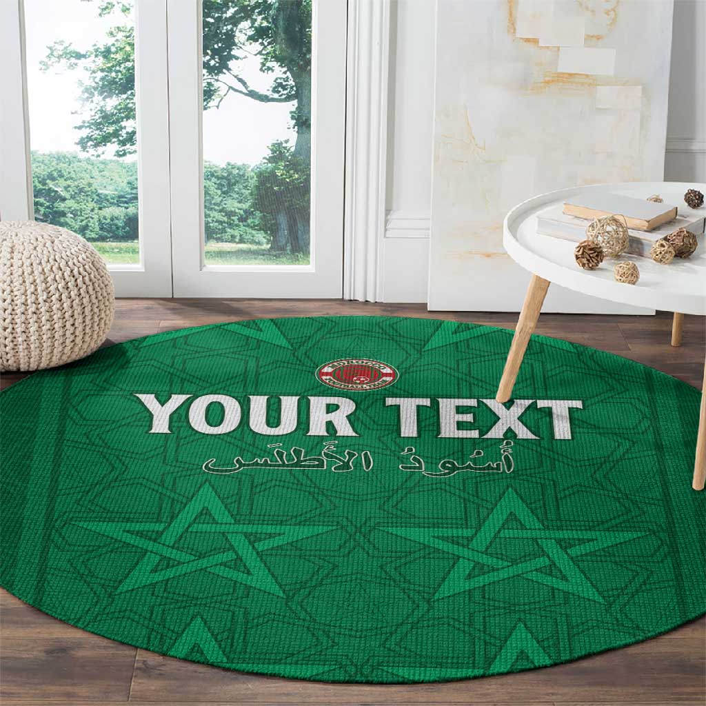 Custom Morocco Football Round Carpet Dima Maghrib LT15