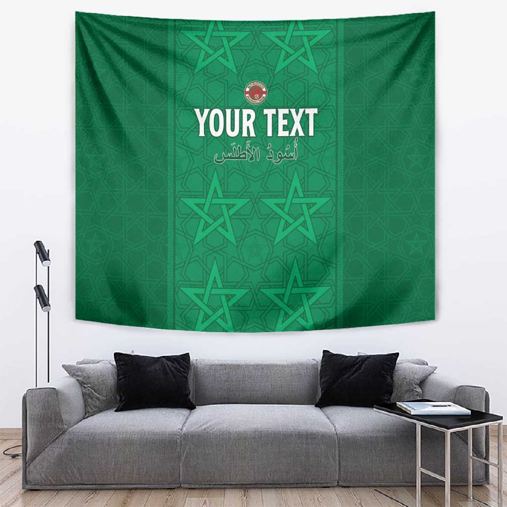 Custom Morocco Football Tapestry Dima Maghrib LT15
