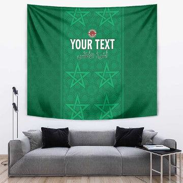 Custom Morocco Football Tapestry Dima Maghrib LT15