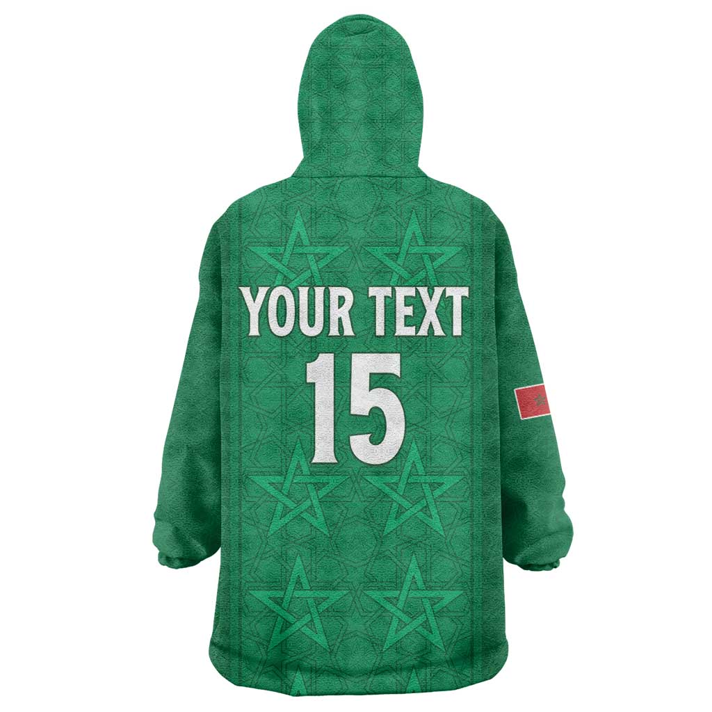 Custom Morocco Football Wearable Blanket Hoodie Dima Maghrib LT15