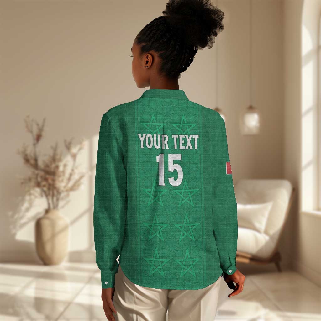 Custom Morocco Football Women Casual Shirt Dima Maghrib LT15