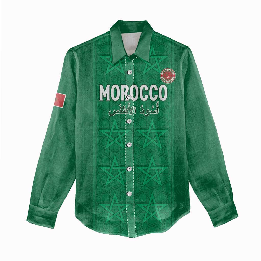 Custom Morocco Football Women Casual Shirt Dima Maghrib LT15
