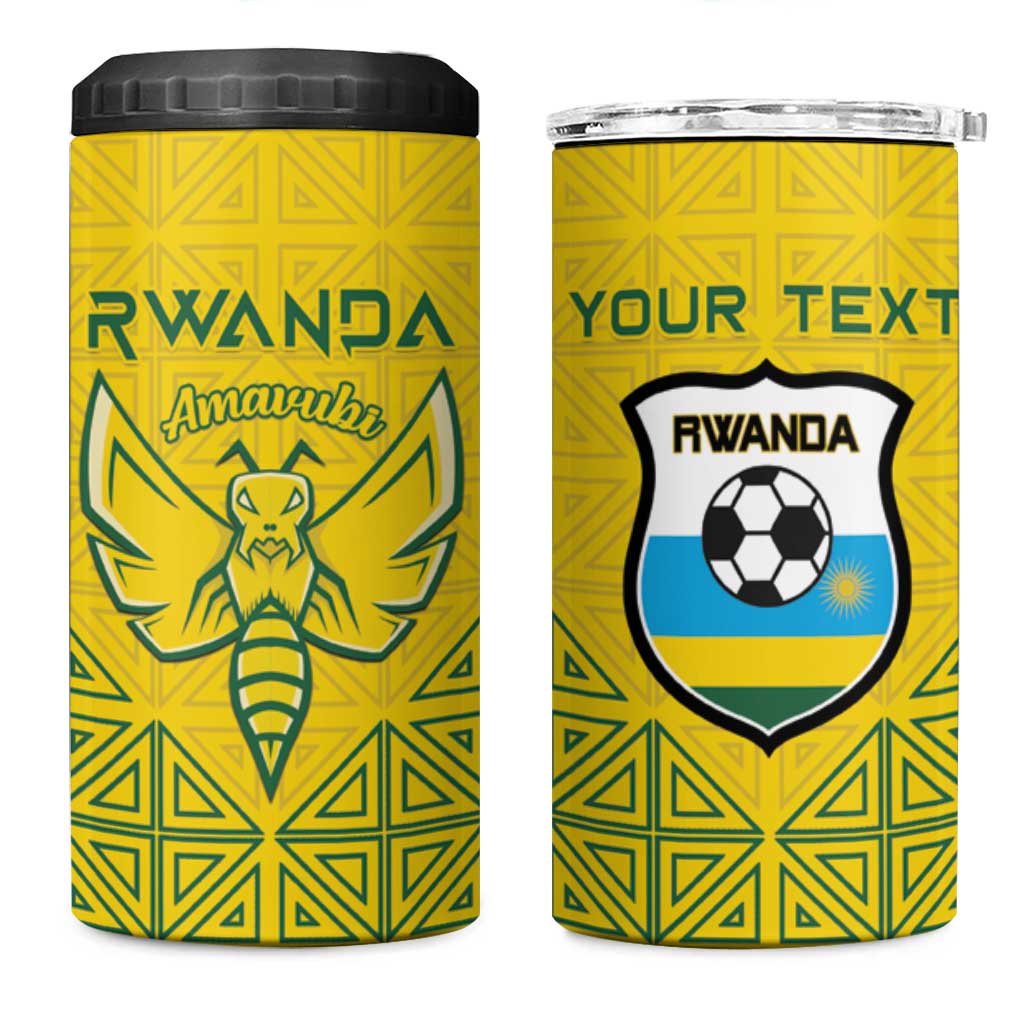 Custom Jamhuri ya Rwanda Football 4 in 1 Can Cooler Tumbler Go Amavubi Go LT15