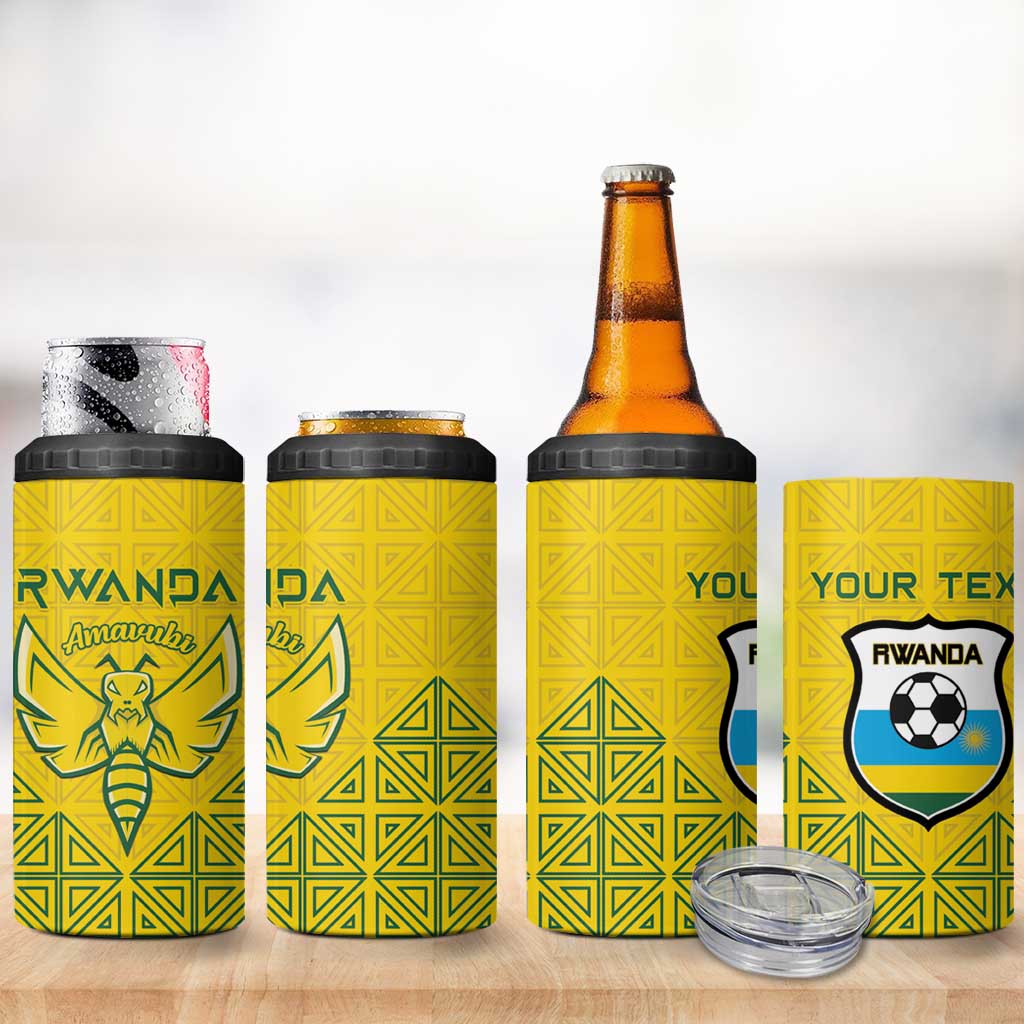 Custom Jamhuri ya Rwanda Football 4 in 1 Can Cooler Tumbler Go Amavubi Go LT15