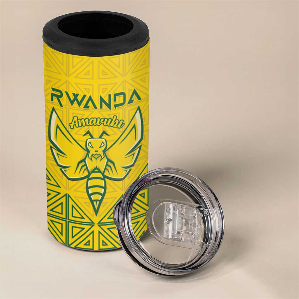 Custom Jamhuri ya Rwanda Football 4 in 1 Can Cooler Tumbler Go Amavubi Go LT15