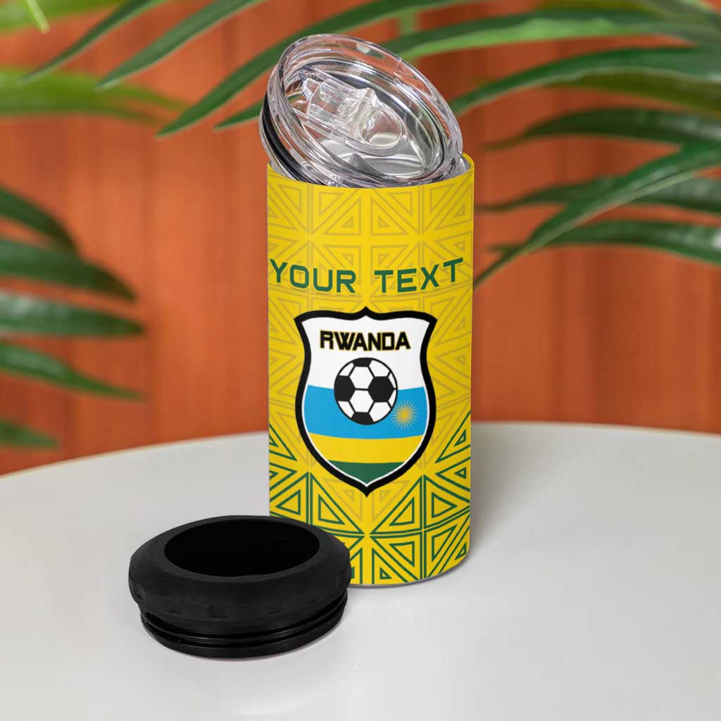 Custom Jamhuri ya Rwanda Football 4 in 1 Can Cooler Tumbler Go Amavubi Go LT15