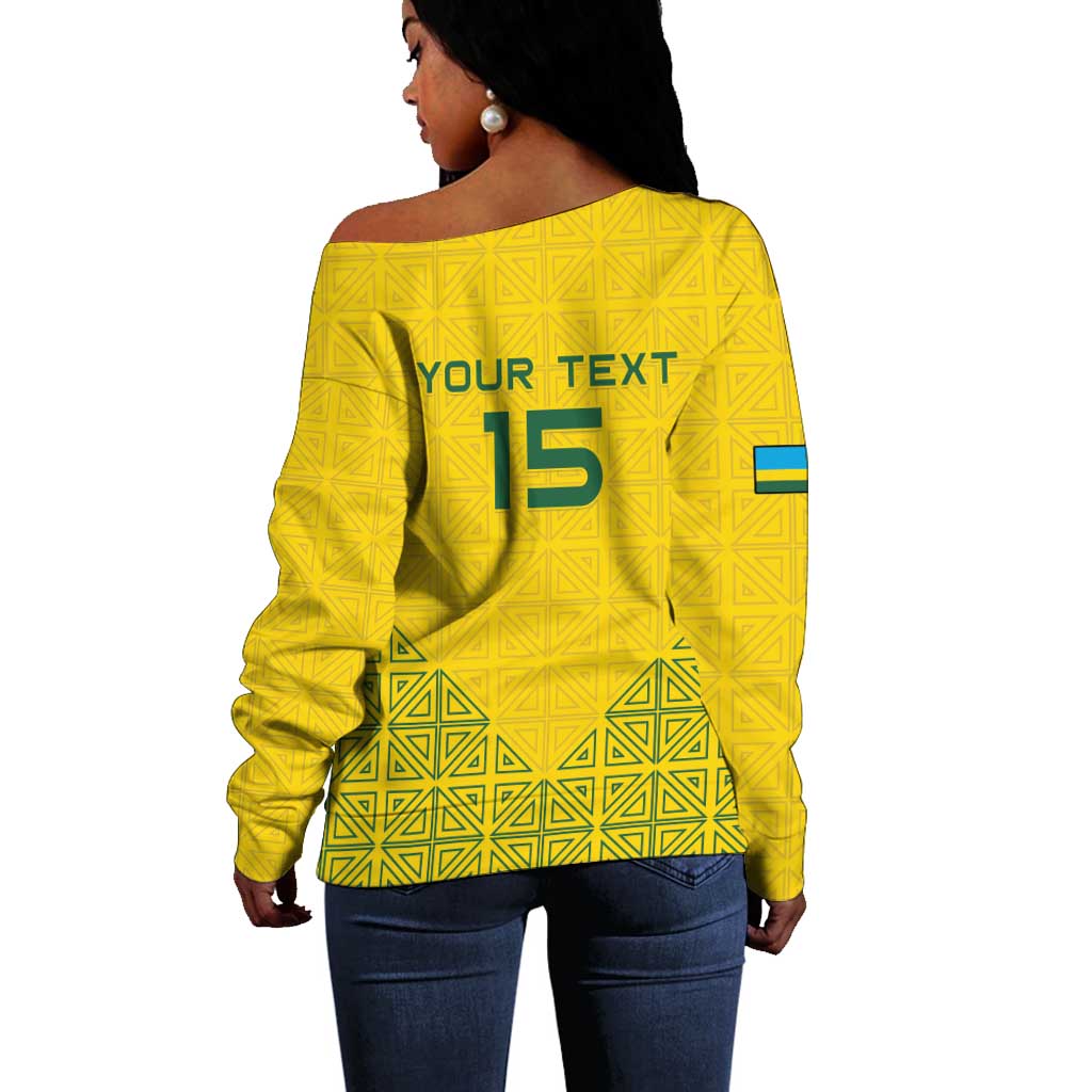Custom Jamhuri ya Rwanda Football Off Shoulder Sweater Go Amavubi Go LT15