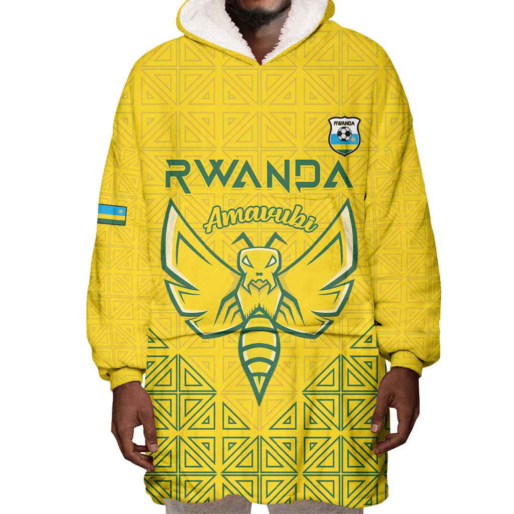 Custom Jamhuri ya Rwanda Football Wearable Blanket Hoodie Go Amavubi Go LT15