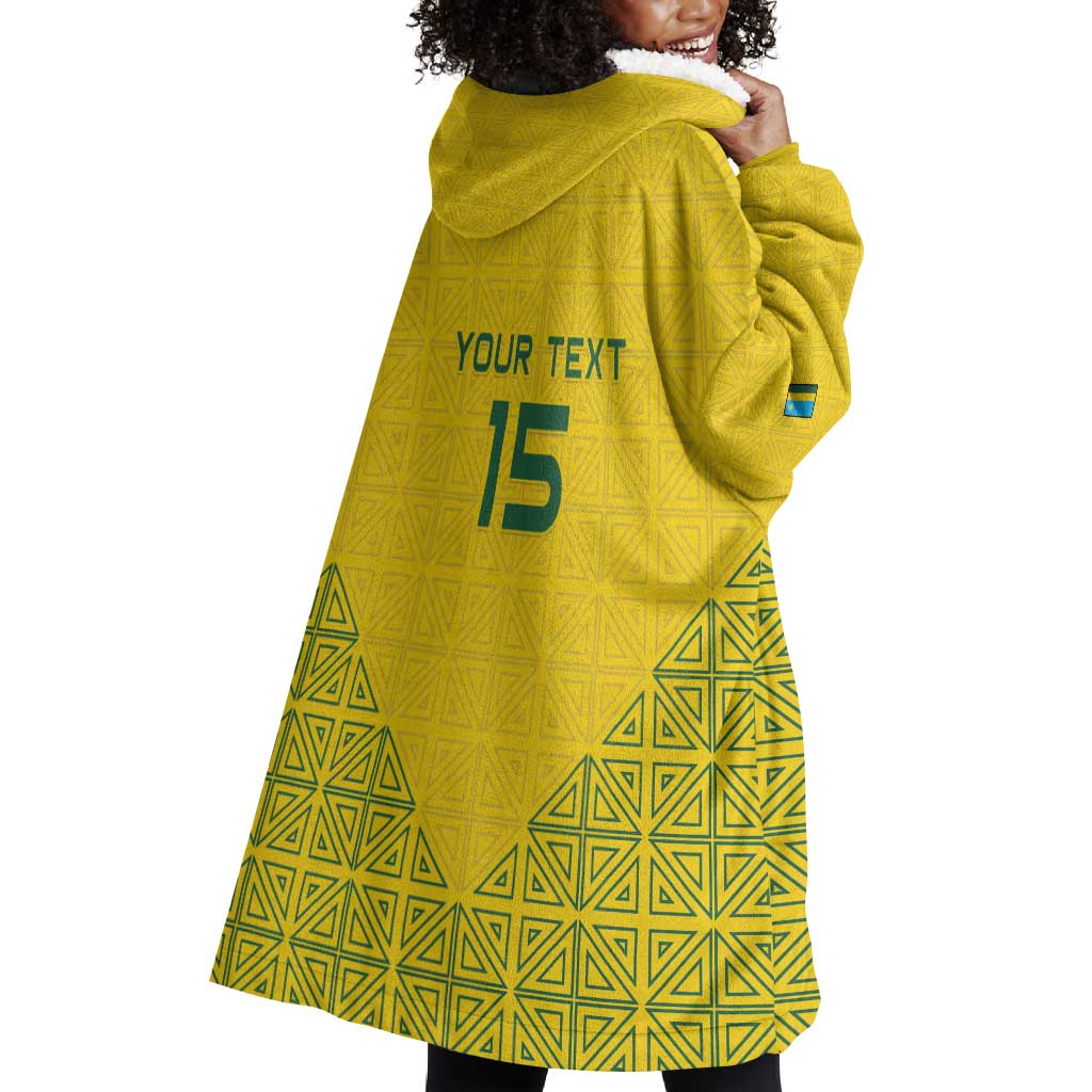 Custom Jamhuri ya Rwanda Football Wearable Blanket Hoodie Go Amavubi Go LT15