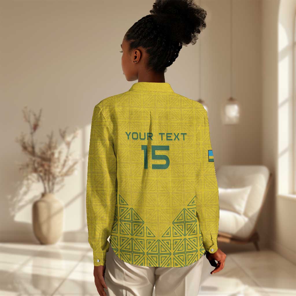 Custom Jamhuri ya Rwanda Football Women Casual Shirt Go Amavubi Go LT15