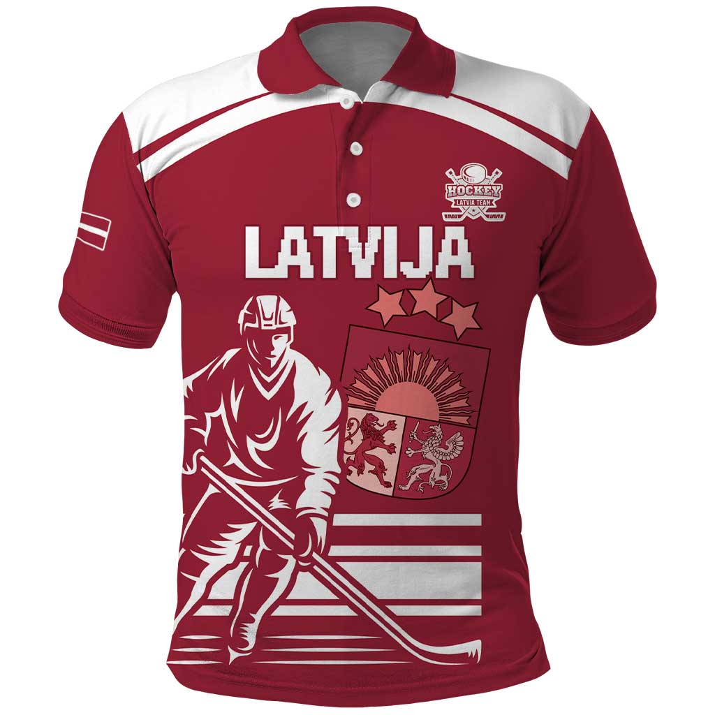 Custom Latvia Hockey Polo Shirt Latvija Latvija LT15