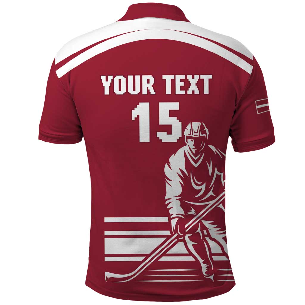 Custom Latvia Hockey Polo Shirt Latvija Latvija LT15