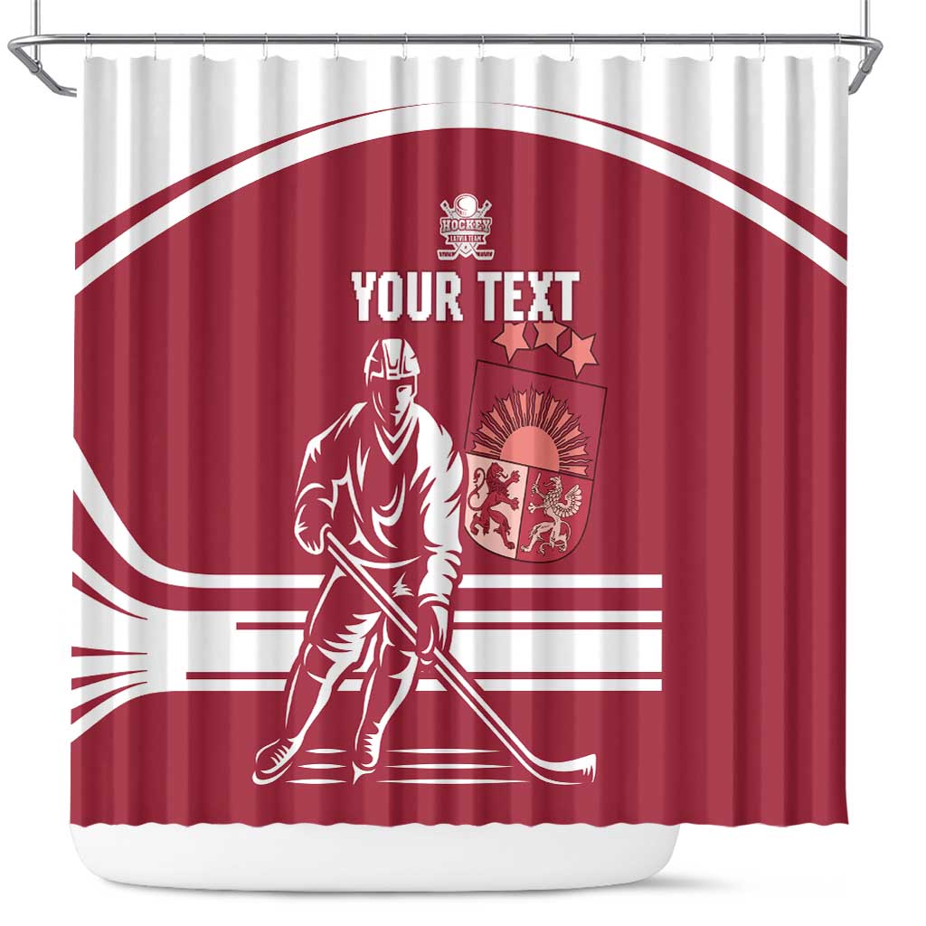 Custom Latvia Hockey Shower Curtain Latvija Latvija LT15