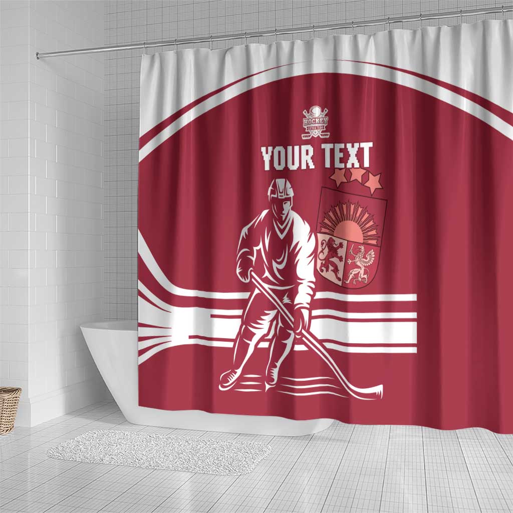Custom Latvia Hockey Shower Curtain Latvija Latvija LT15