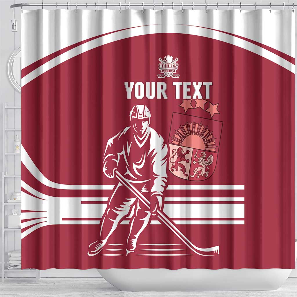 Custom Latvia Hockey Shower Curtain Latvija Latvija LT15