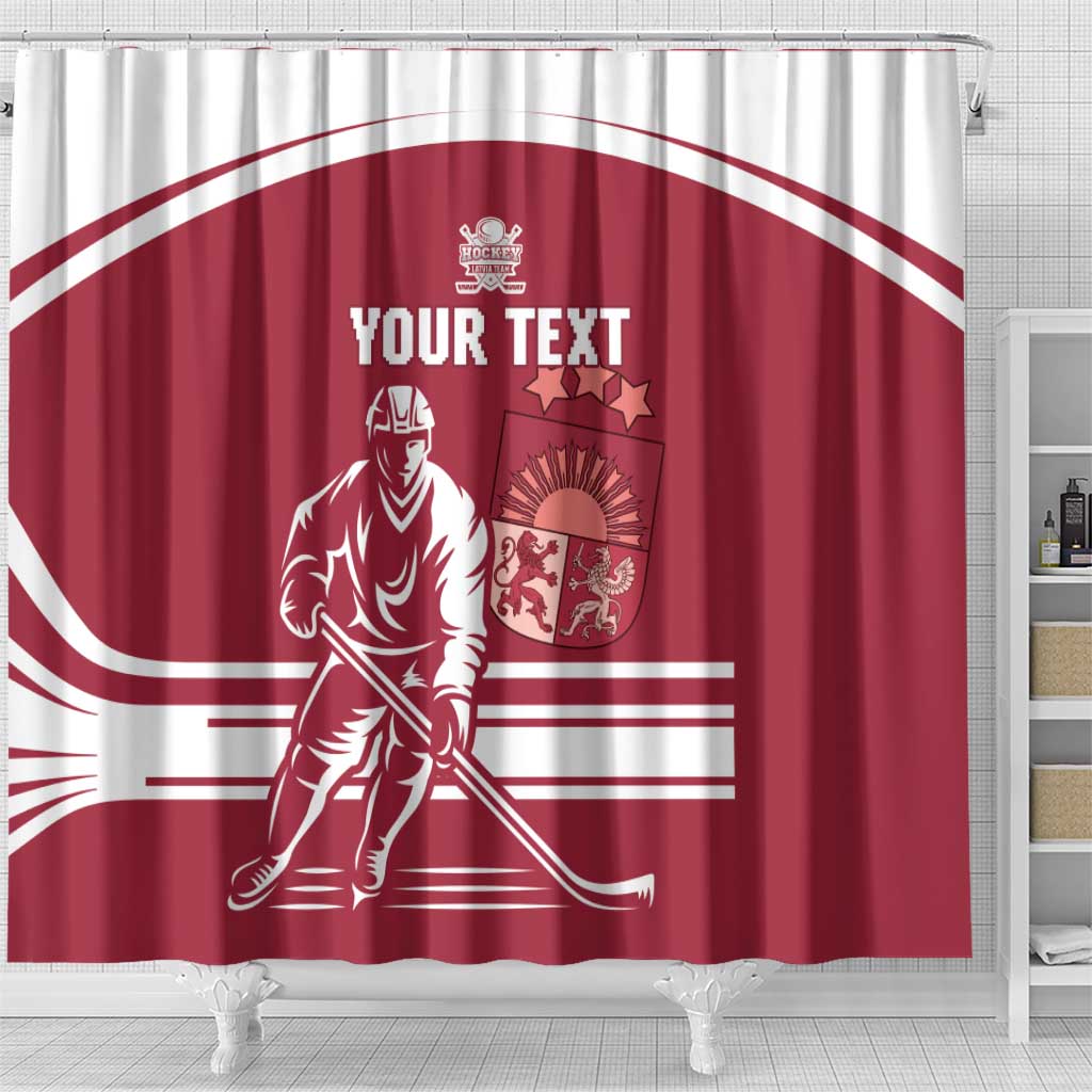 Custom Latvia Hockey Shower Curtain Latvija Latvija LT15