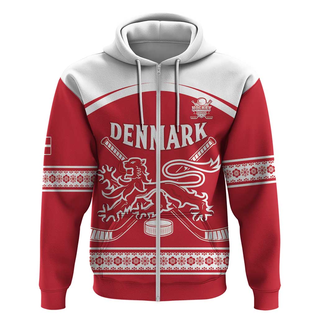 Custom Denmark Hockey Hoodie Come On Danish Lions LT15