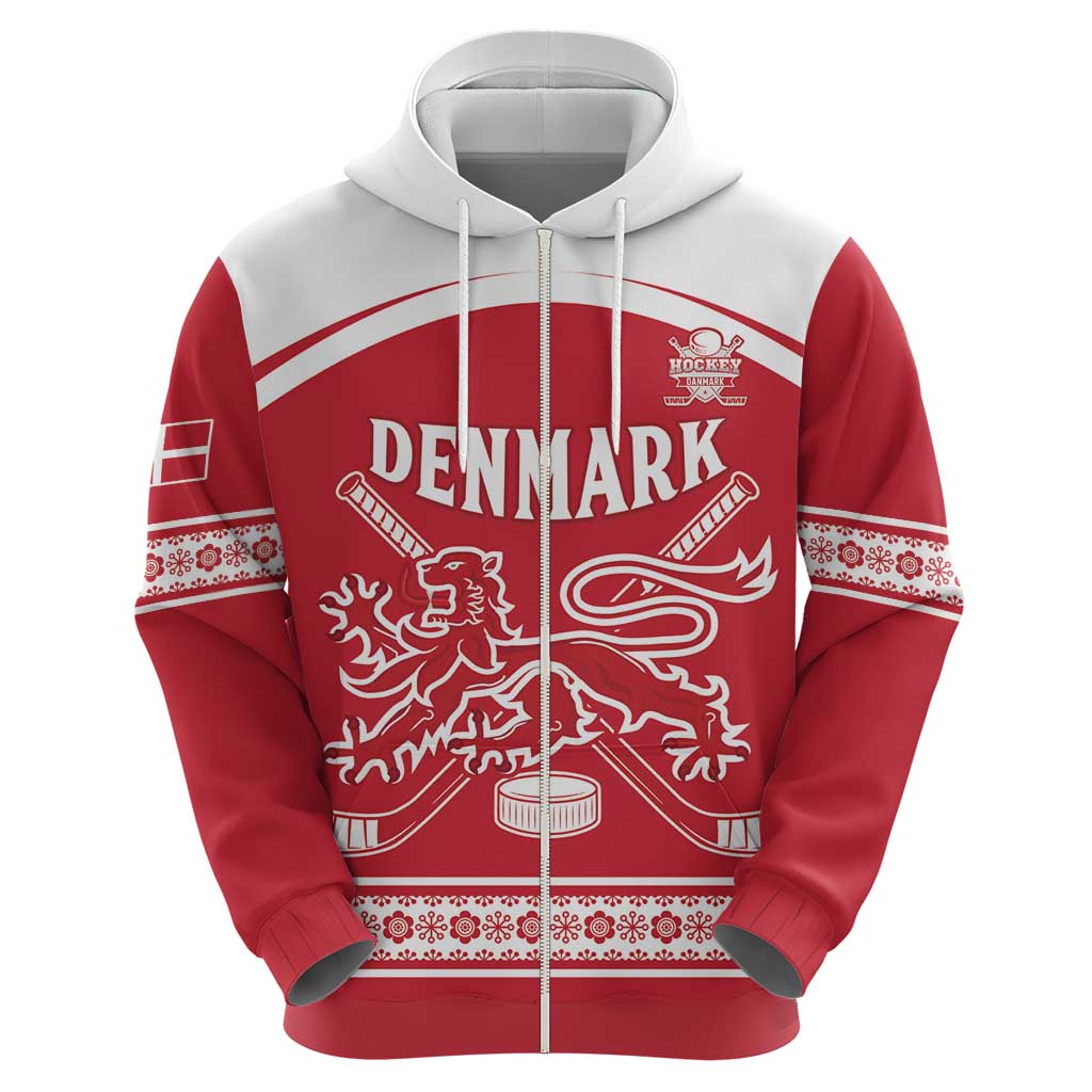 Custom Denmark Hockey Hoodie Come On Danish Lions LT15