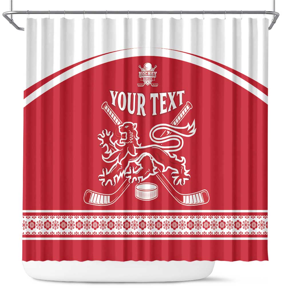 Custom Denmark Hockey Shower Curtain Come On Danish Lions LT15