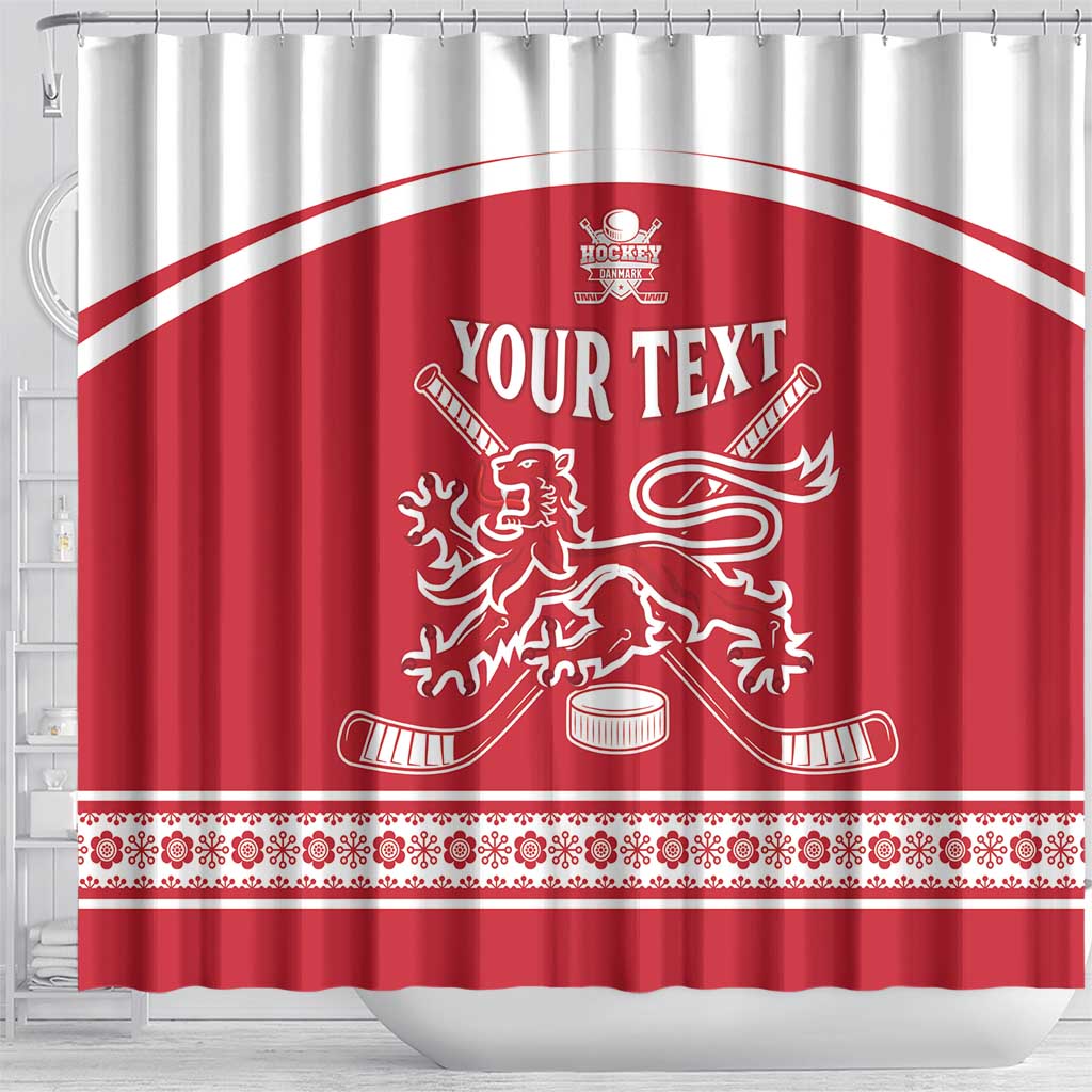 Custom Denmark Hockey Shower Curtain Come On Danish Lions LT15