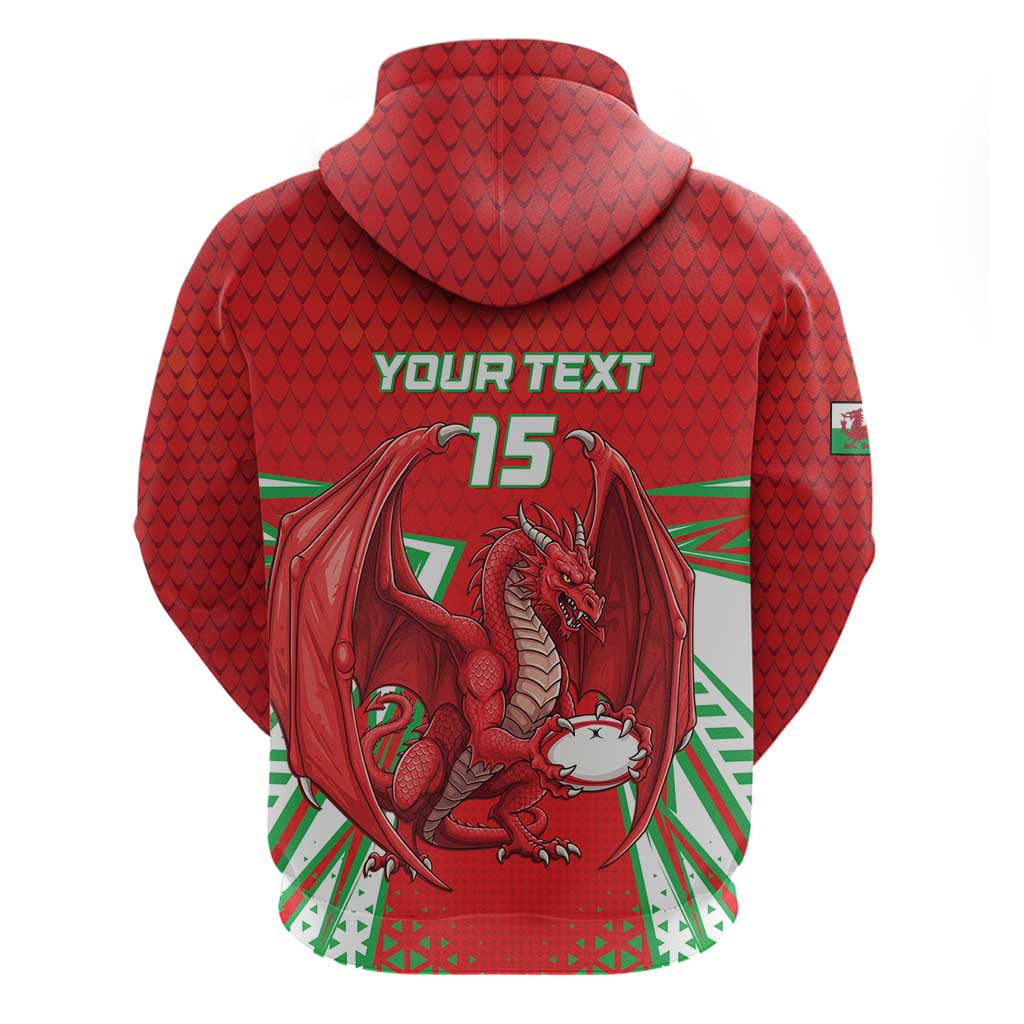 Wales Rugby Custom Hoodie Dragon Scales Style LT15