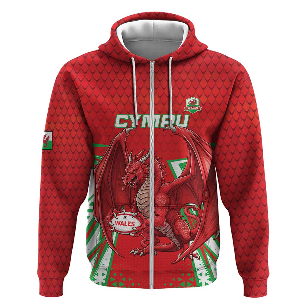 Wales Rugby Custom Hoodie Dragon Scales Style LT15