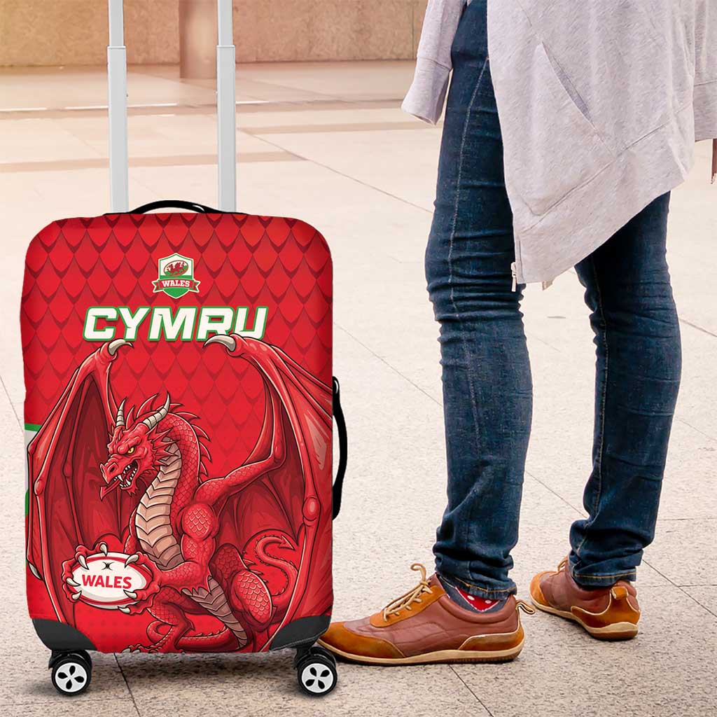 Wales Rugby Custom Luggage Cover Dragon Scales Style LT15