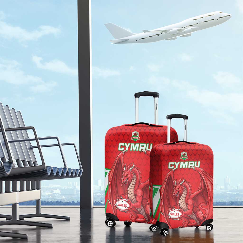 Wales Rugby Custom Luggage Cover Dragon Scales Style LT15