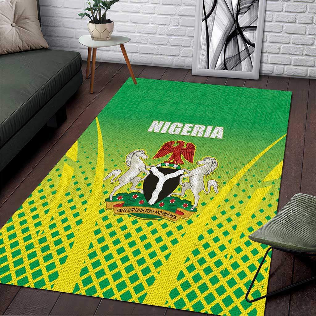 Nigeria Cricket Area Rug Go Yellow Greens LT15